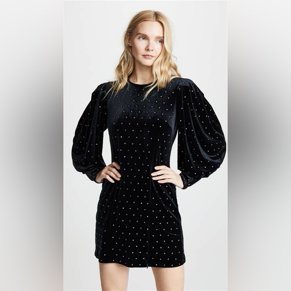 Rebecca Minkoff Velvet Embellished Mini Dress Size 0 - Picture 4 of 10